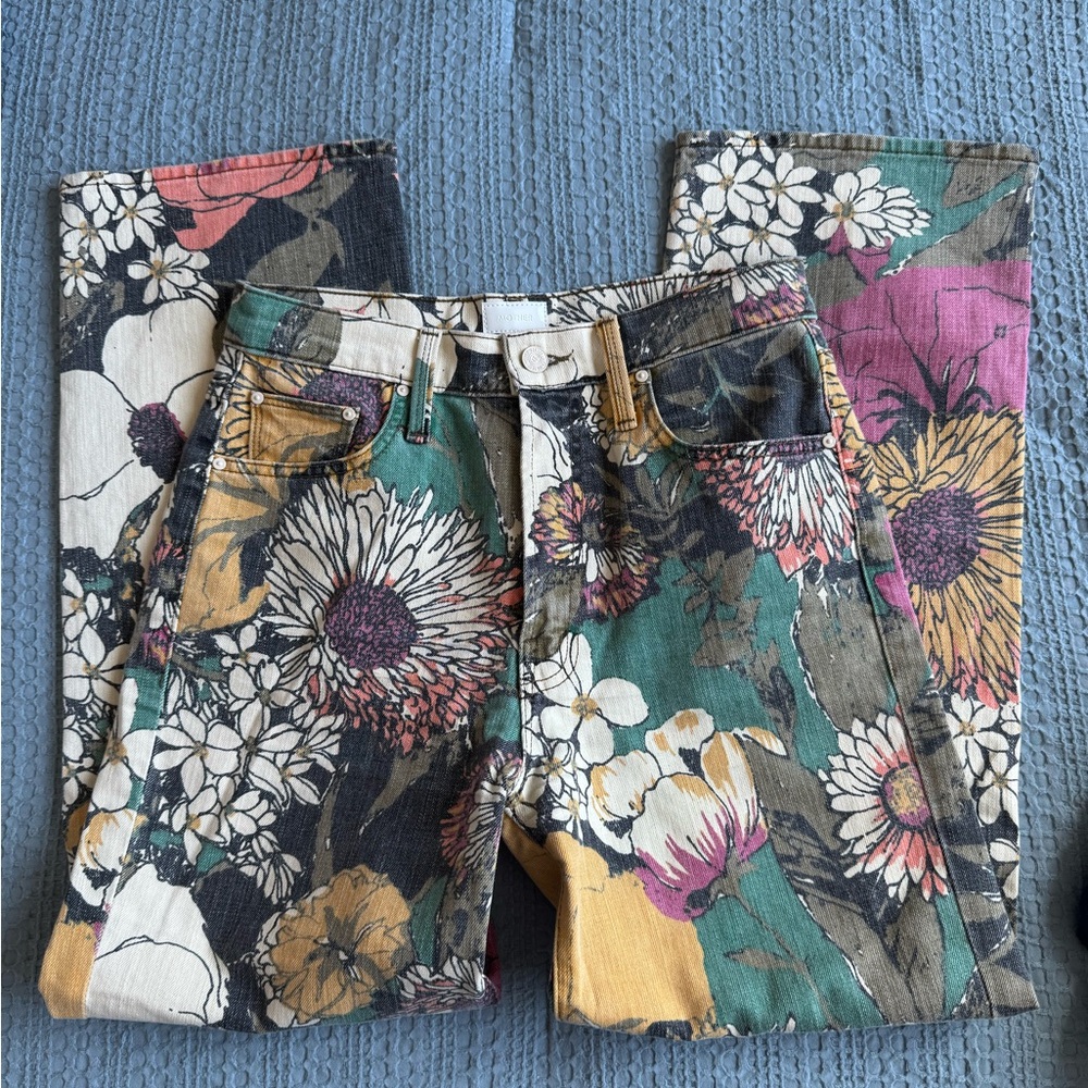 Floral cropped jeans from MOTHER
